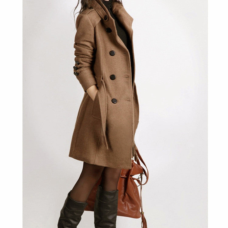 Woolen Coat Women Mid-Length Korean Style Woolen Coat