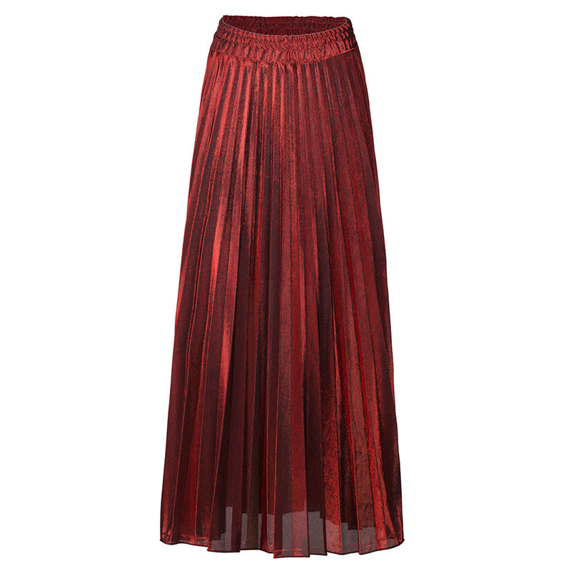 New Pleated Skirt Long Skirt