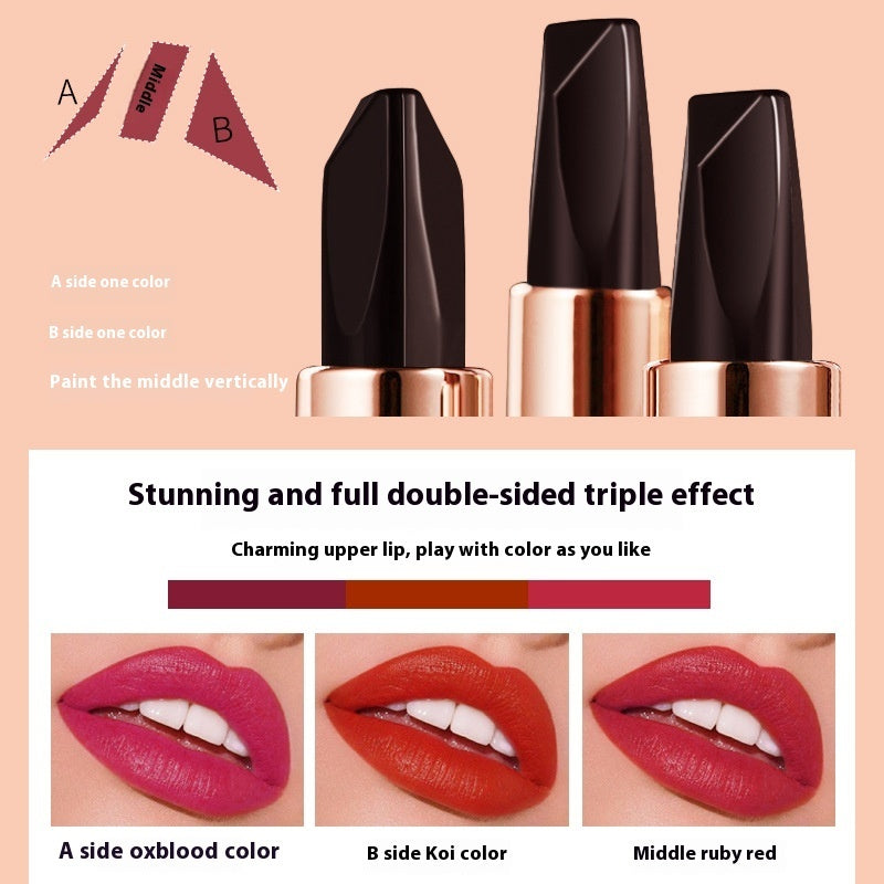 Nourishing Moisturizing Three-color Color-changing Lipstick