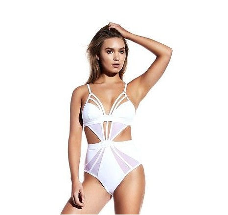 Women Summer Swimsuits Sexy Sleeveless One Piece Swimsuit Hollow Out Monokini Push Up Sheer Bikini Swimwear Beachwear S-XL