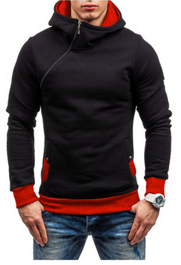 Hoodie Oblique Zipper Solid Color Hoodies Men Fashion Tracksuit Male Sweatshirt Hoody Mens