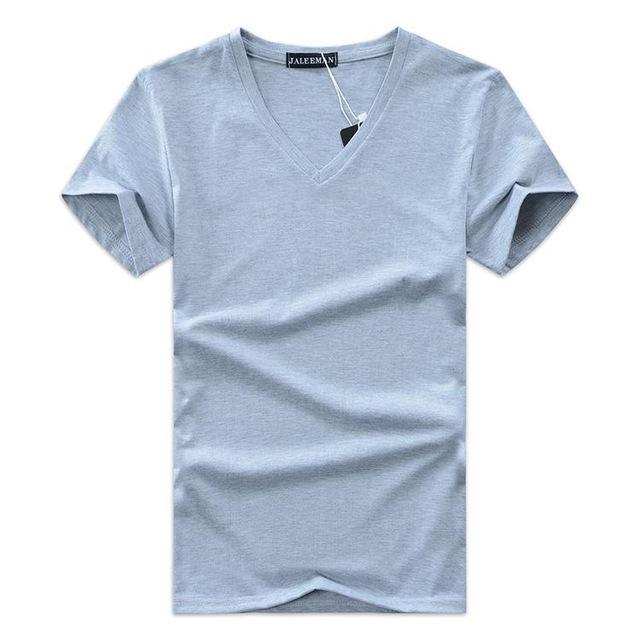 Men V Neck Cotton Short Sleeve T-Shirts