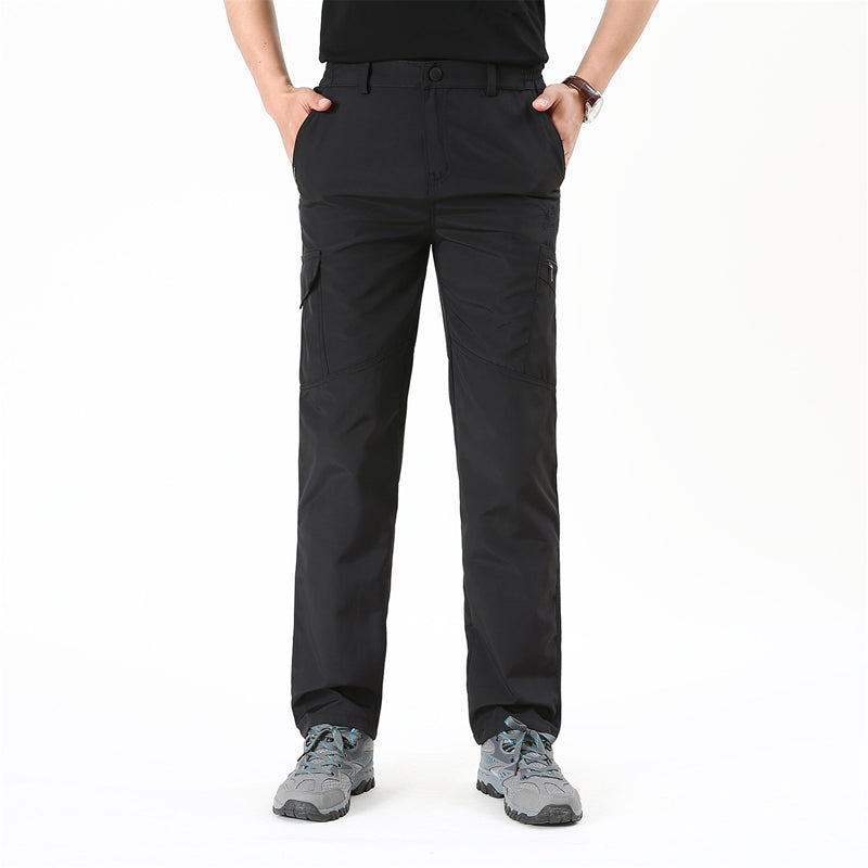 All Seasons Men Cargo Pants Solid Outdoor Casual Elastic Pants