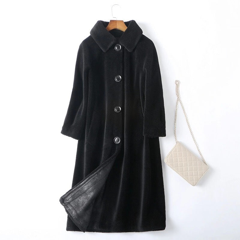 New style sheep shearing coat women loose fur coat