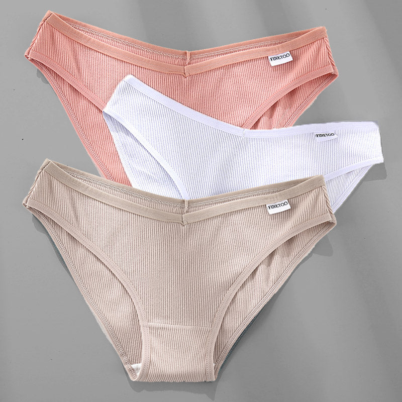 3PCS M-4XL Cotton Panties Female Underwear Sexy Women Briefs