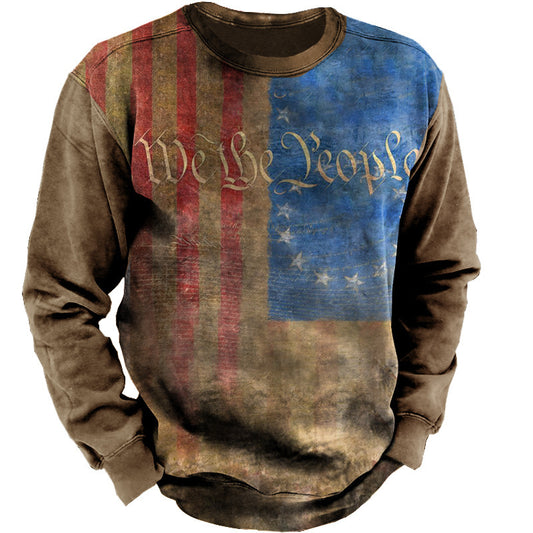 Crewneck Sweater Vintage Print Men