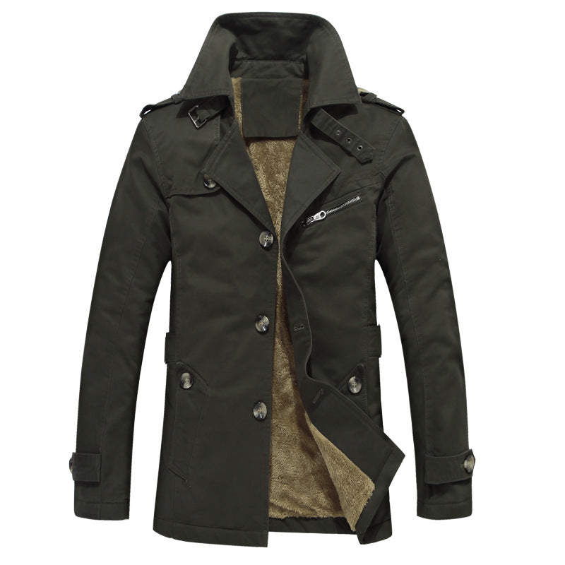 Men's Fashion Casual Fleece Overcoat Coat