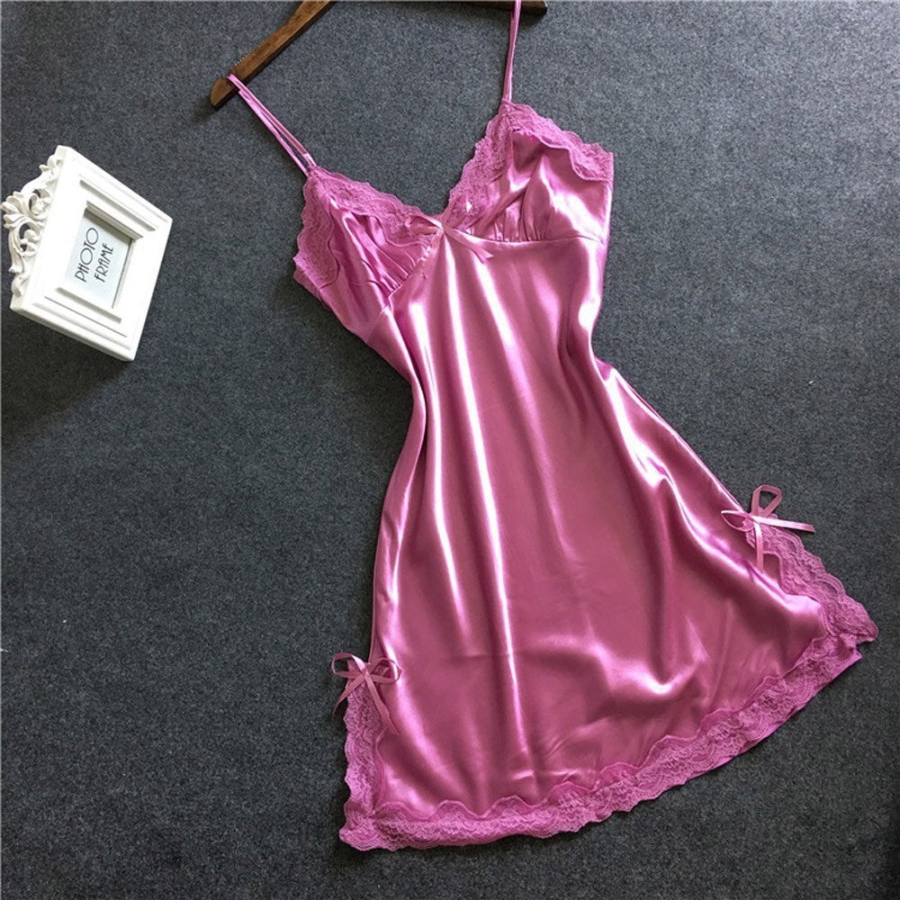 Lingerie Nighty Silk Dress Sleep Wear Nightdress Clothes