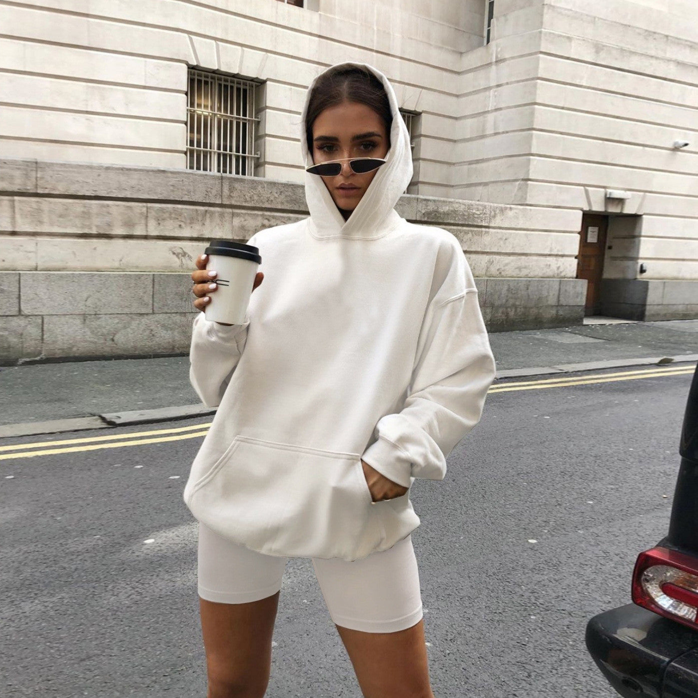 Loose sweatshirt shorts sports two-piece suit women