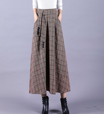 British style skirt high waist long skirt