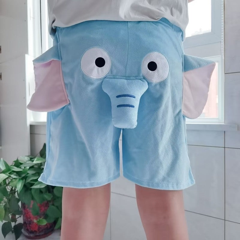 Lovable Elephant Casual Shorts Summer At Home Men And Women Breathable Funny Comfortable Couple New Pattern Short Pants