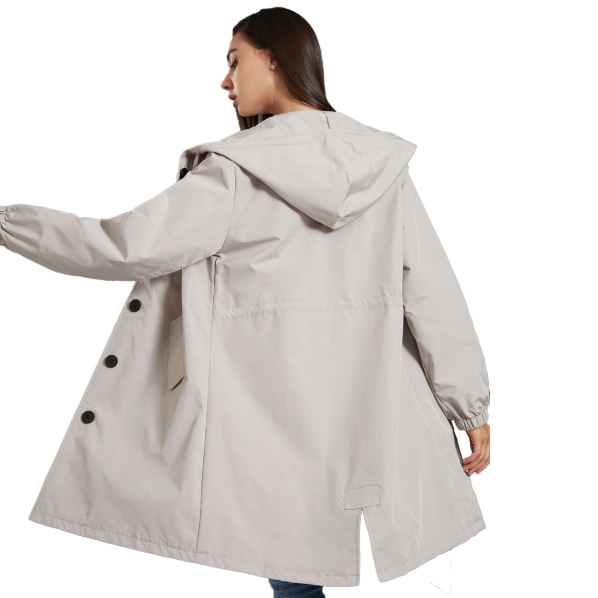 Anorak Women's Casual Long Coat Trench Coat