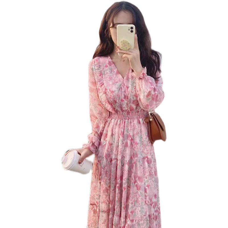 Chiffon Trendy Fashion Western Style Lady Dress