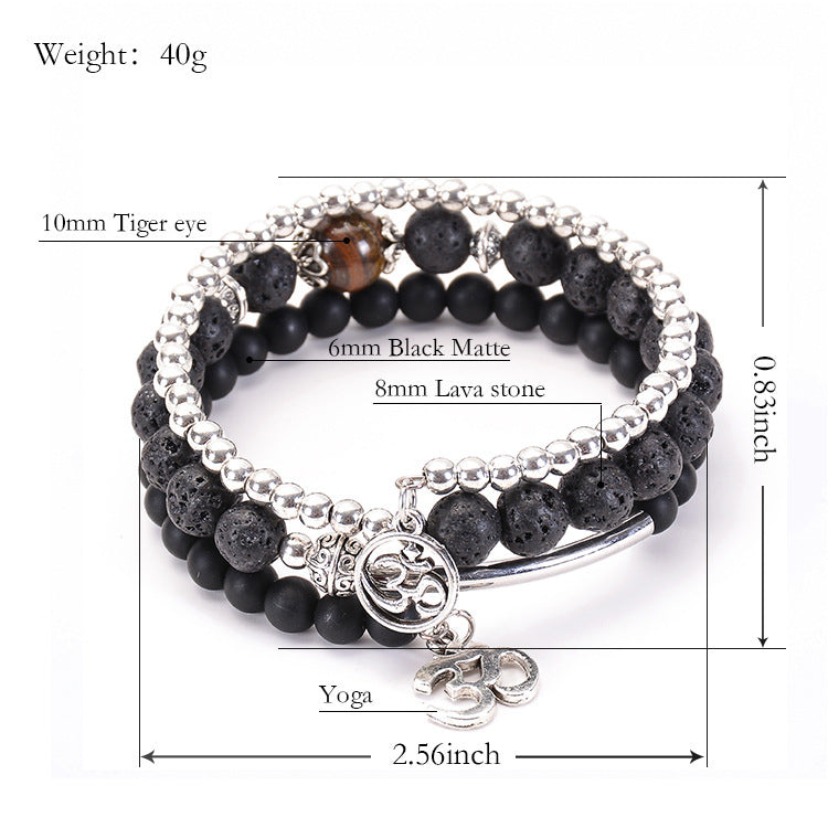 Energy Volcanic Stone Lava Stone Winding Bracelet
