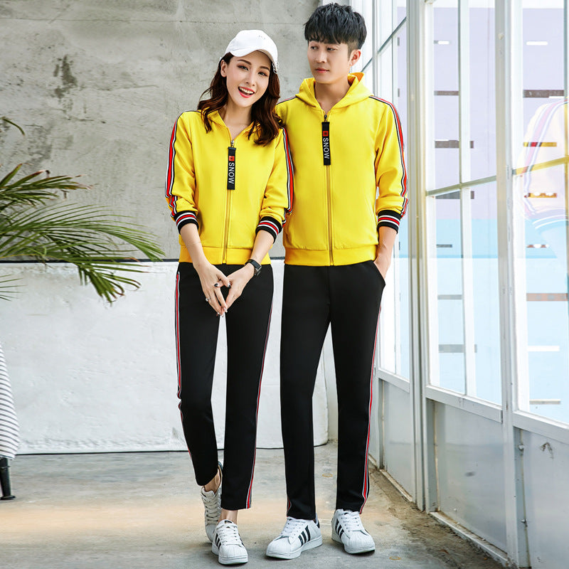 Sweater casual suit men and women running fitness team uniform