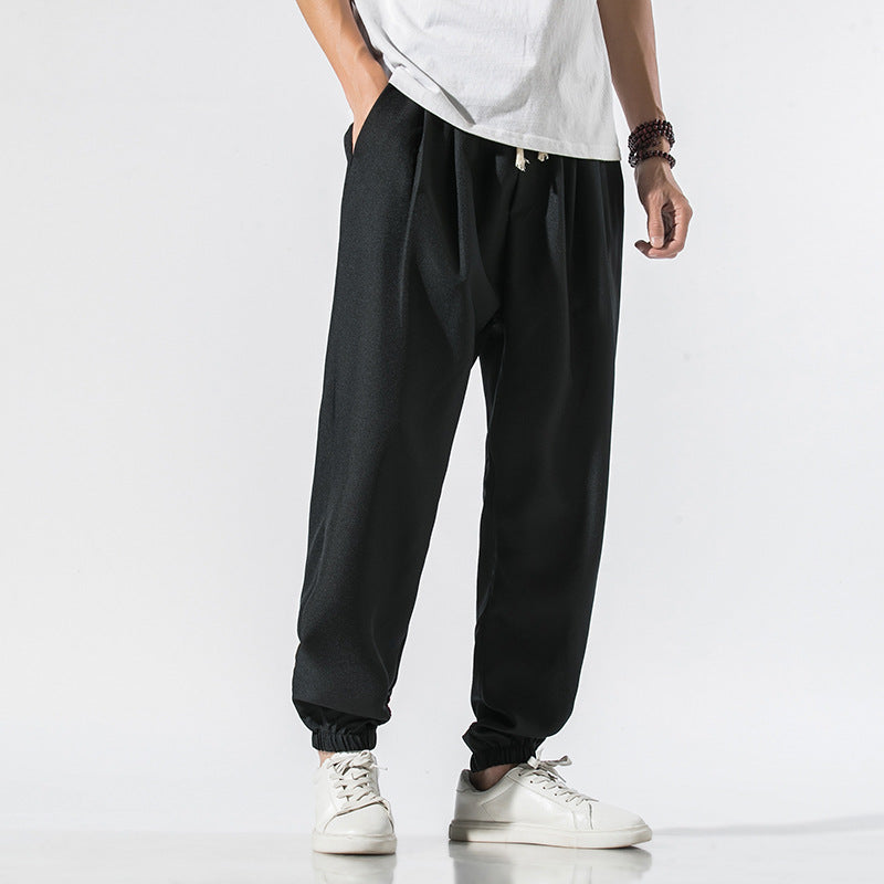 Japanese linen beam pants men