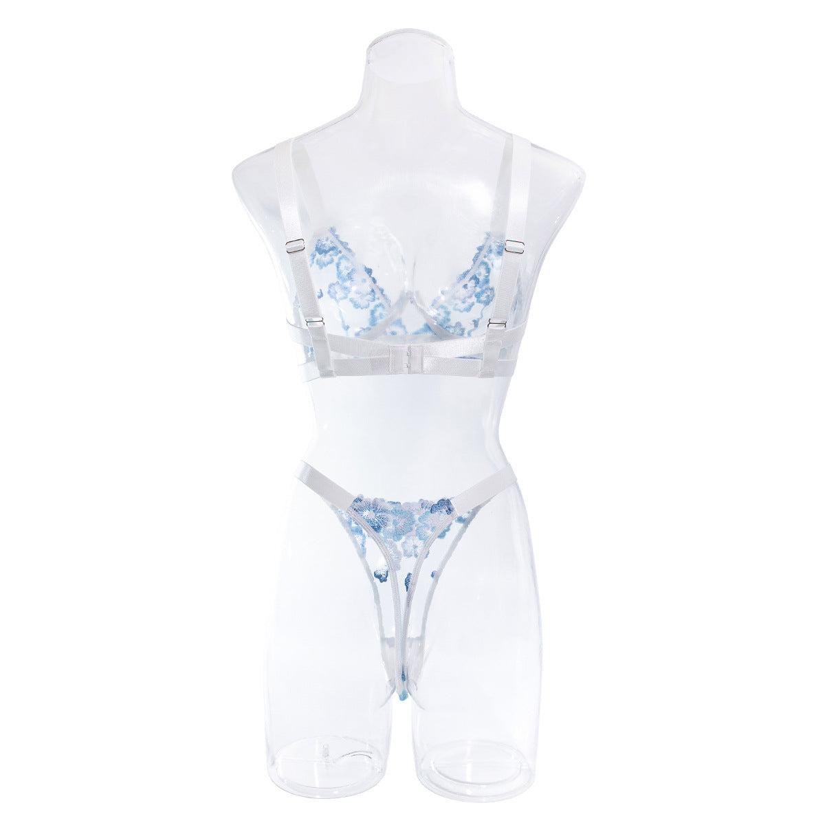 French Embroidery Underwear Three-point Sweet Women's Two-piece Set