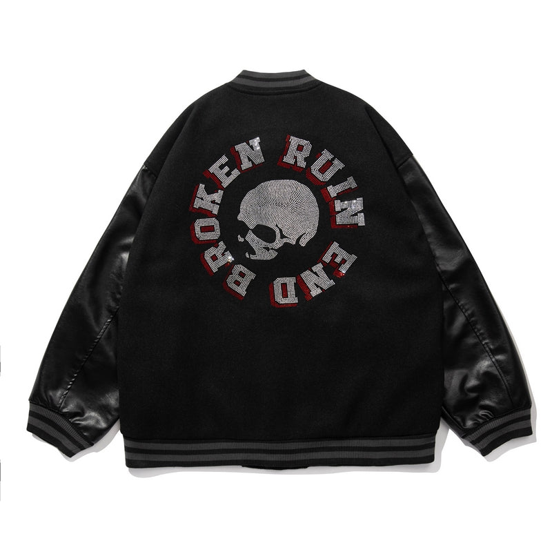 Skull And Crossbones Baseball Jacket Men