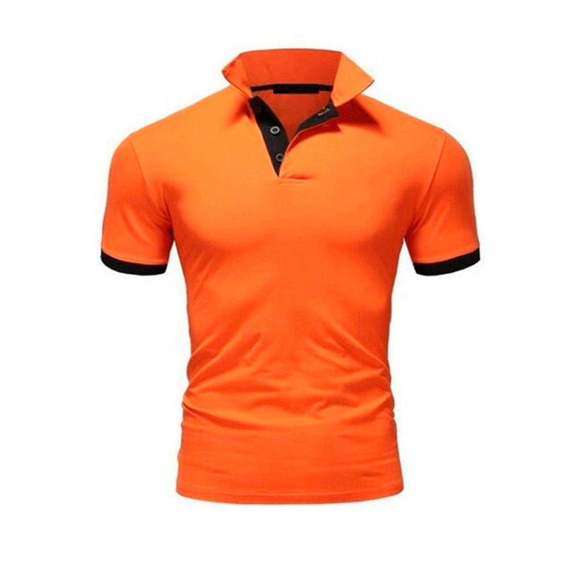 Men's stand-up cotton polo shirt