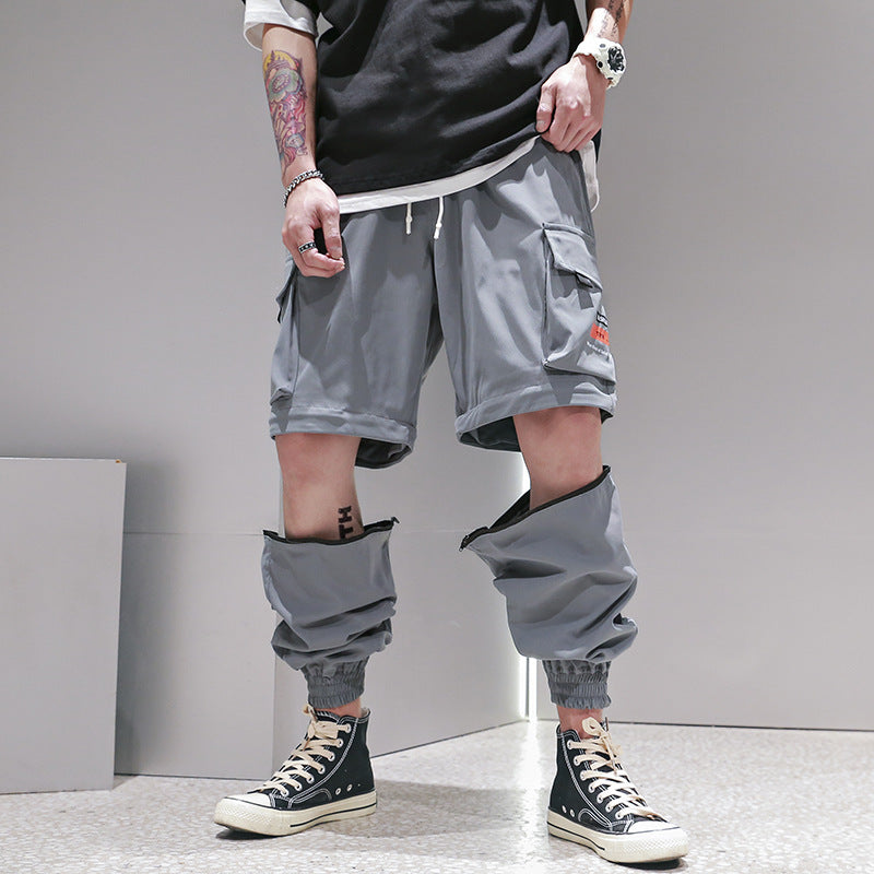 New Men's Detachable Workwear Cropped Pants Shorts