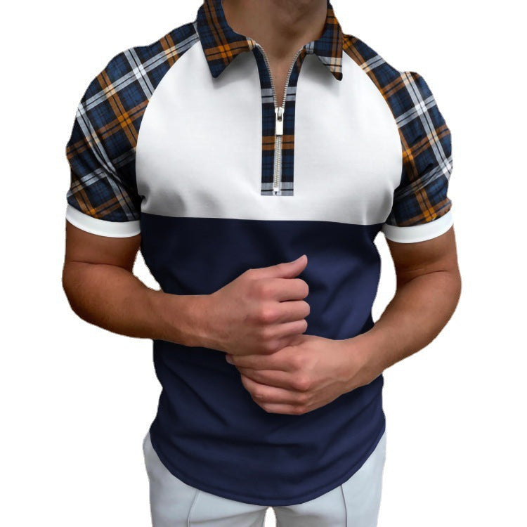 Casual Short-sleeved Digital Printing Slim-fit Pullover Men's Polo Shirt