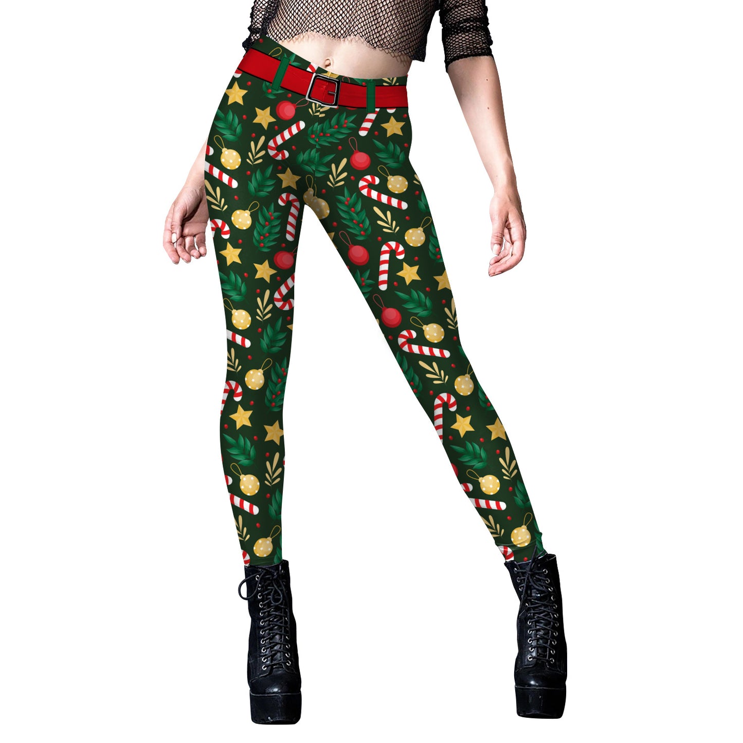 Digital Printing Pants Christmas New Style Elastic Women