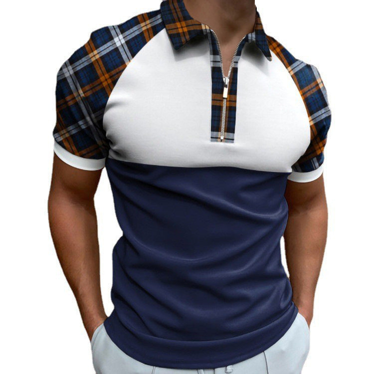 Casual Short-sleeved Digital Printing Slim-fit Pullover Men's Polo Shirt