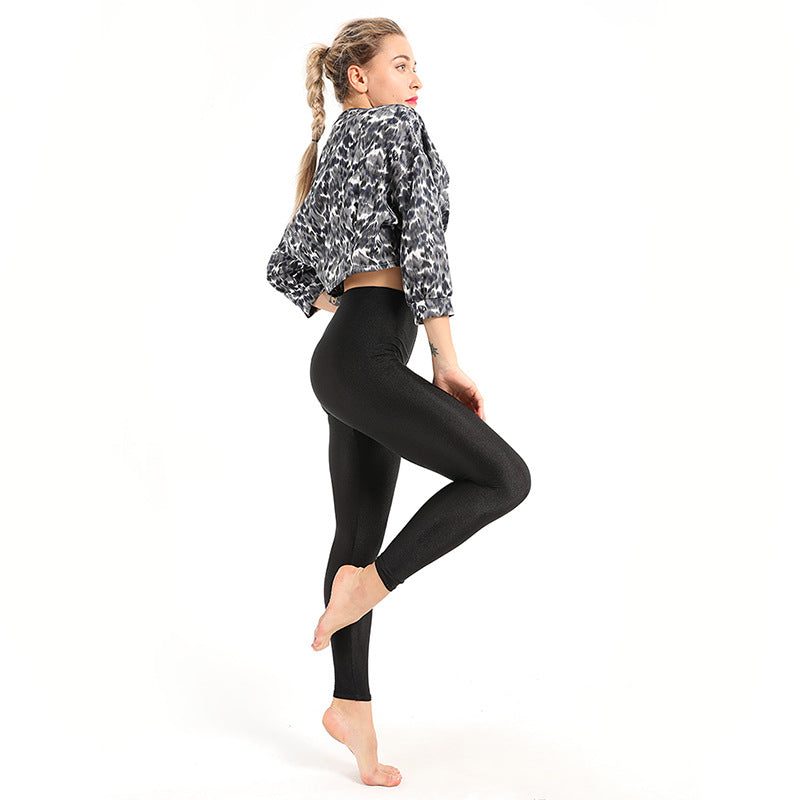 Women's Workout Leggings Casual Shiny Glossy Legging Female