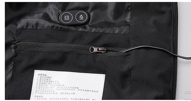 Fashionable Warmth USB Charging Heating Cotton Coat For Men