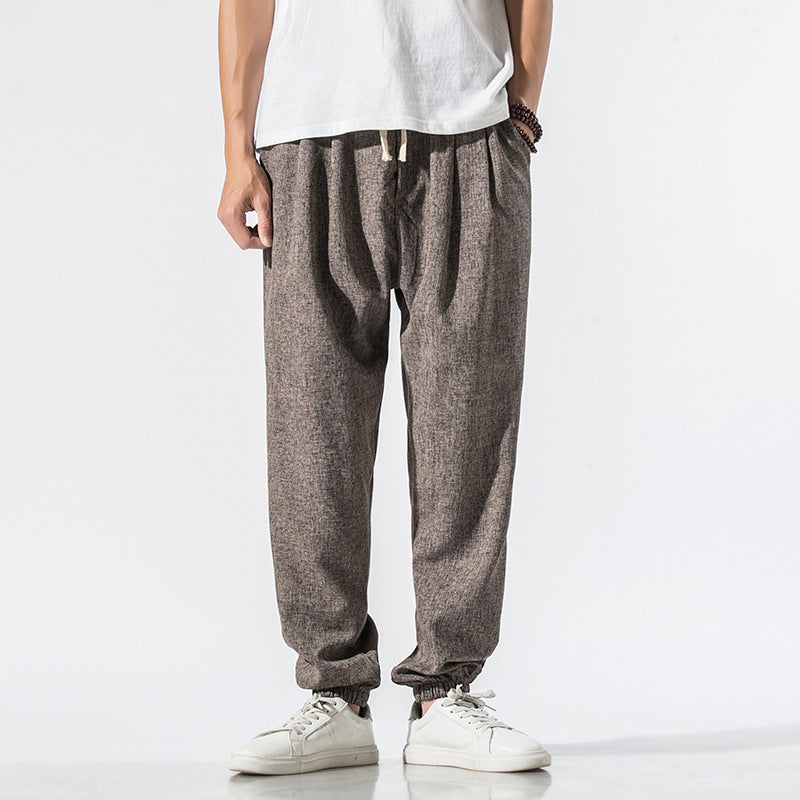 Japanese linen beam pants men