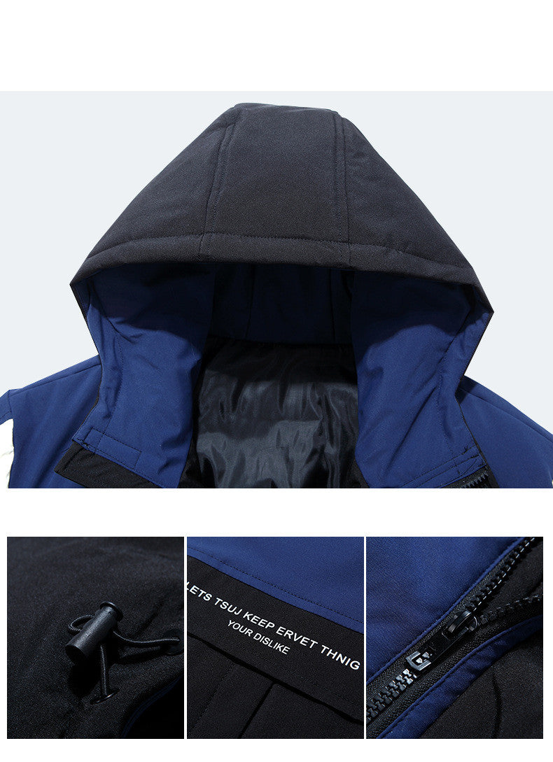 Men's Hooded Outdoor Thick Warm Cotton Coat