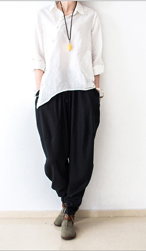 Linen Pants, Women Harem Pants