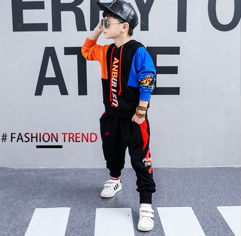 Boys spring suit 2021 new Korean children's clothing in the big boy boy long-sleeved sports two-piece suit tide clothes