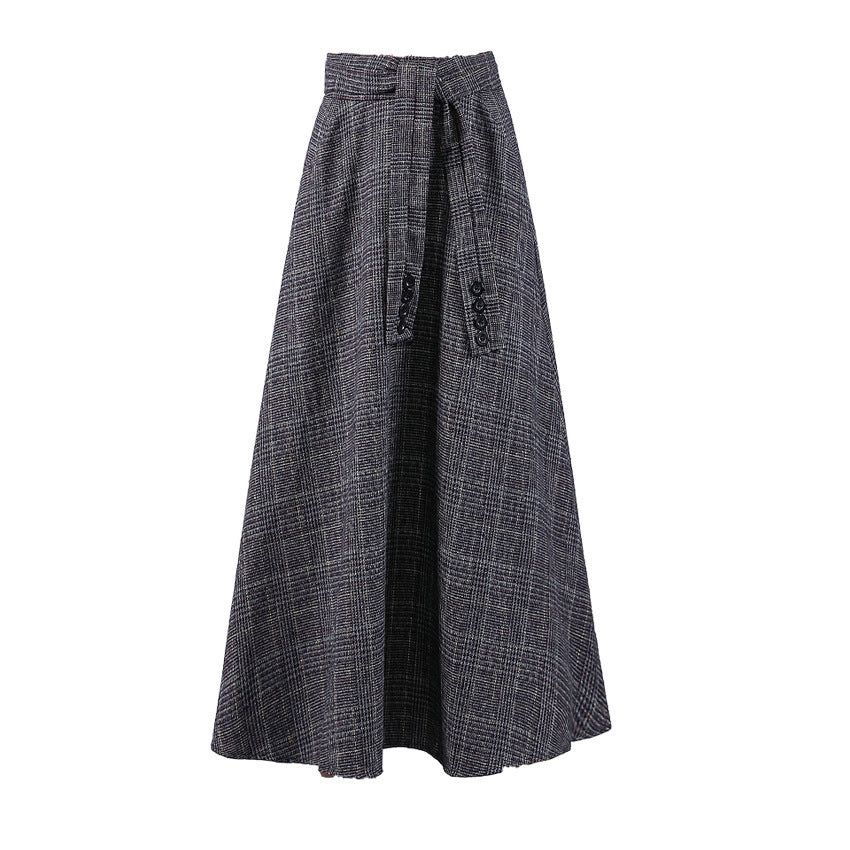 British style skirt high waist long skirt