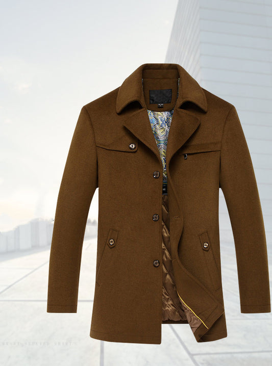 Men Coat Long Casual Fashion Thickening