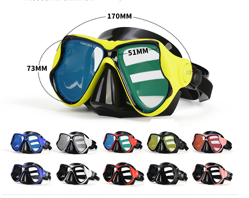 Snorkeling Sambo Set Full Dry Snorkel Large Frame Anti-fog Myopia Goggles Swimming Equipment Mask