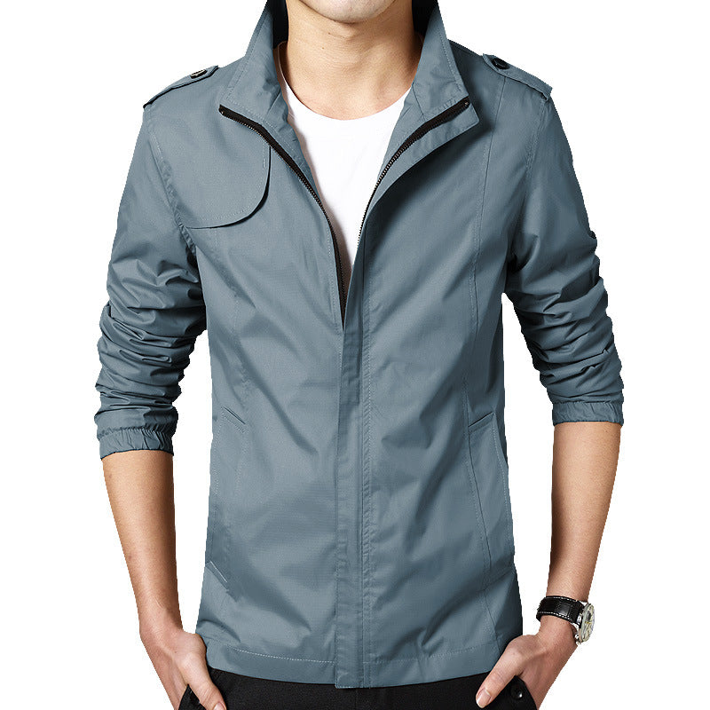 Men's Fashion Casual Solid Color Slim Jacket