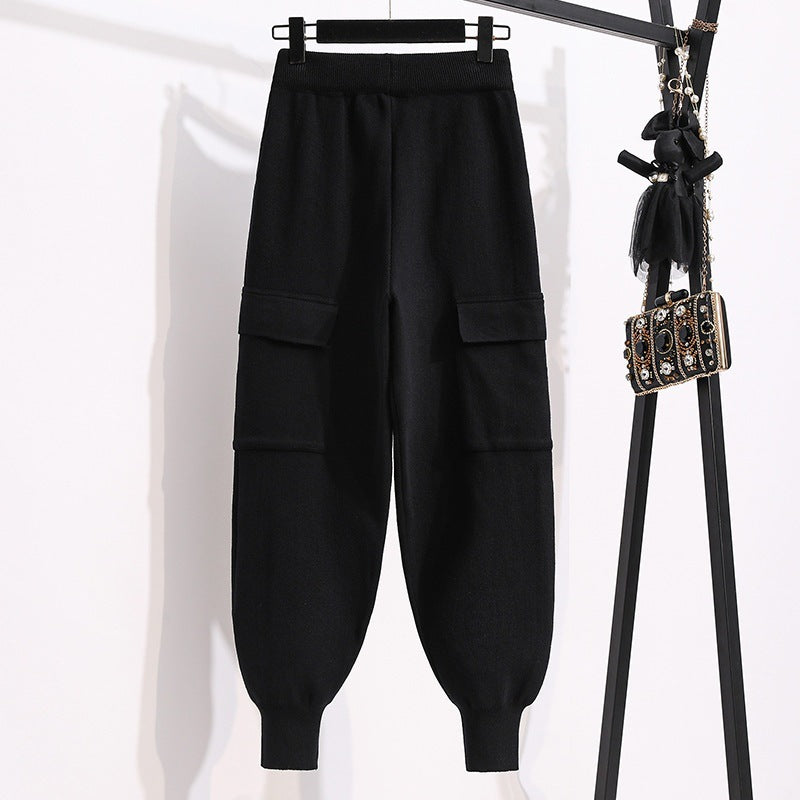 Knitted Casual Pants Women Fall Loose Tappered