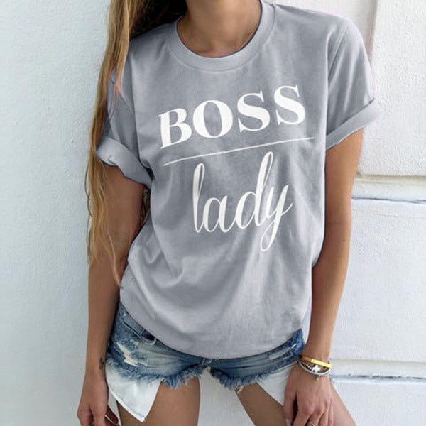 Summer Fashion Women Casual Letter Printed T-shirt Tops