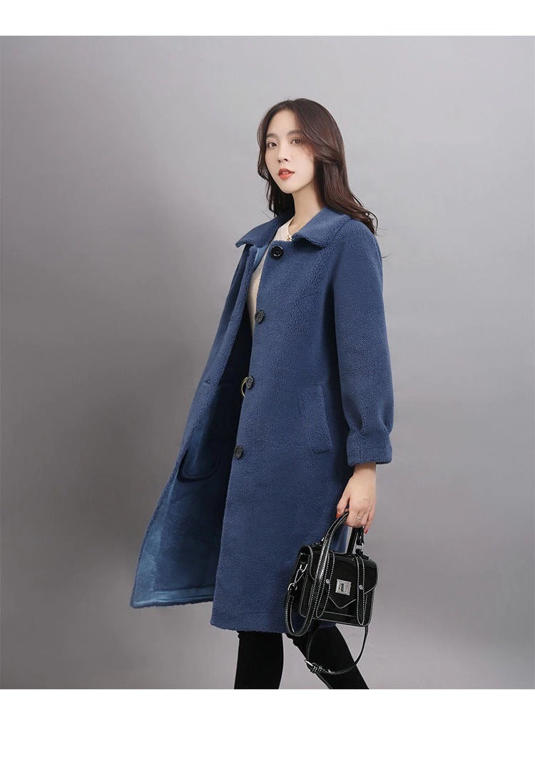 New style sheep shearing coat women loose fur coat