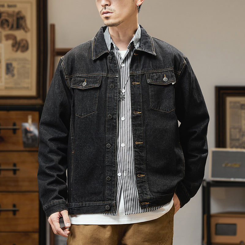 Retro Denim Jacket Men's Loose Oversized Coat