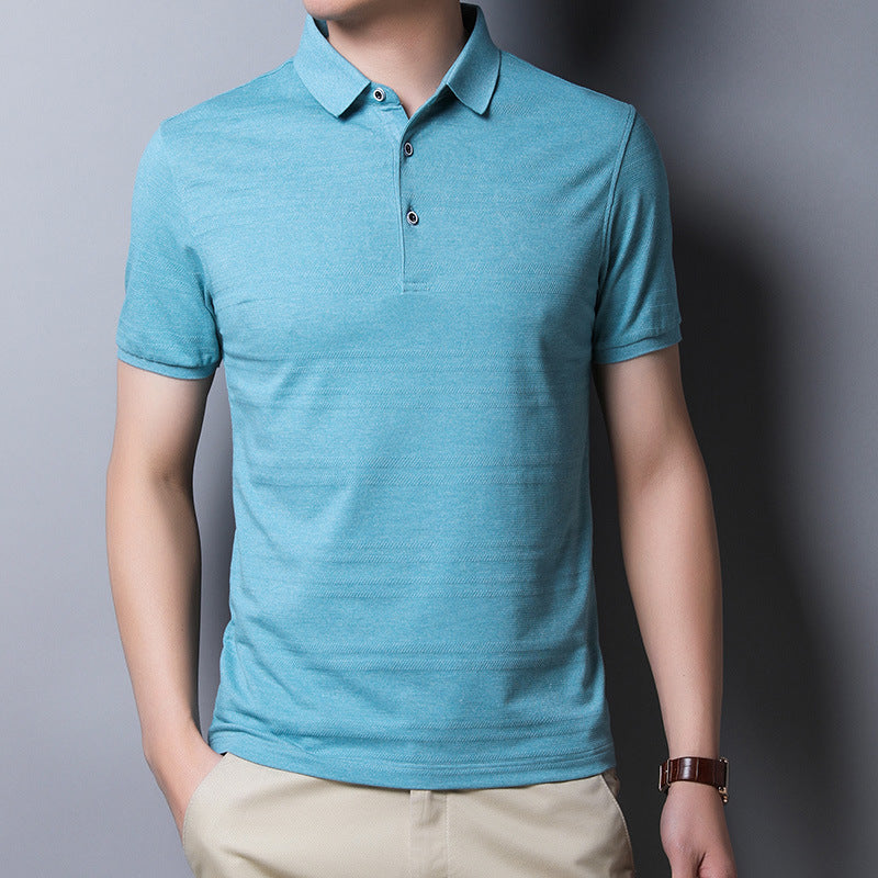 Lapel ice silk polo shirt