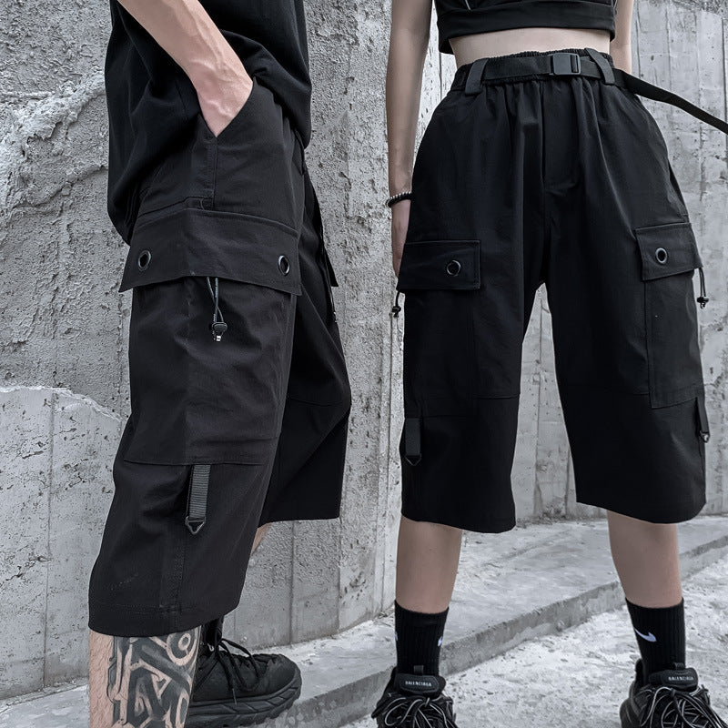 Men's And Women's Workwear Cropped Trousers Loose Wide-leg Shorts