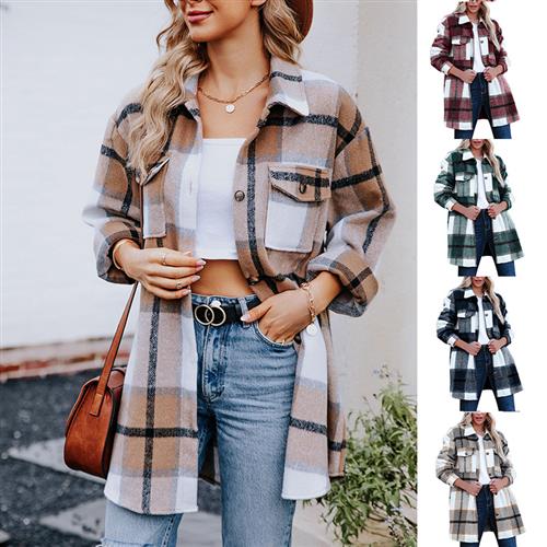 Fashion Casual Long Shirt Coat Women