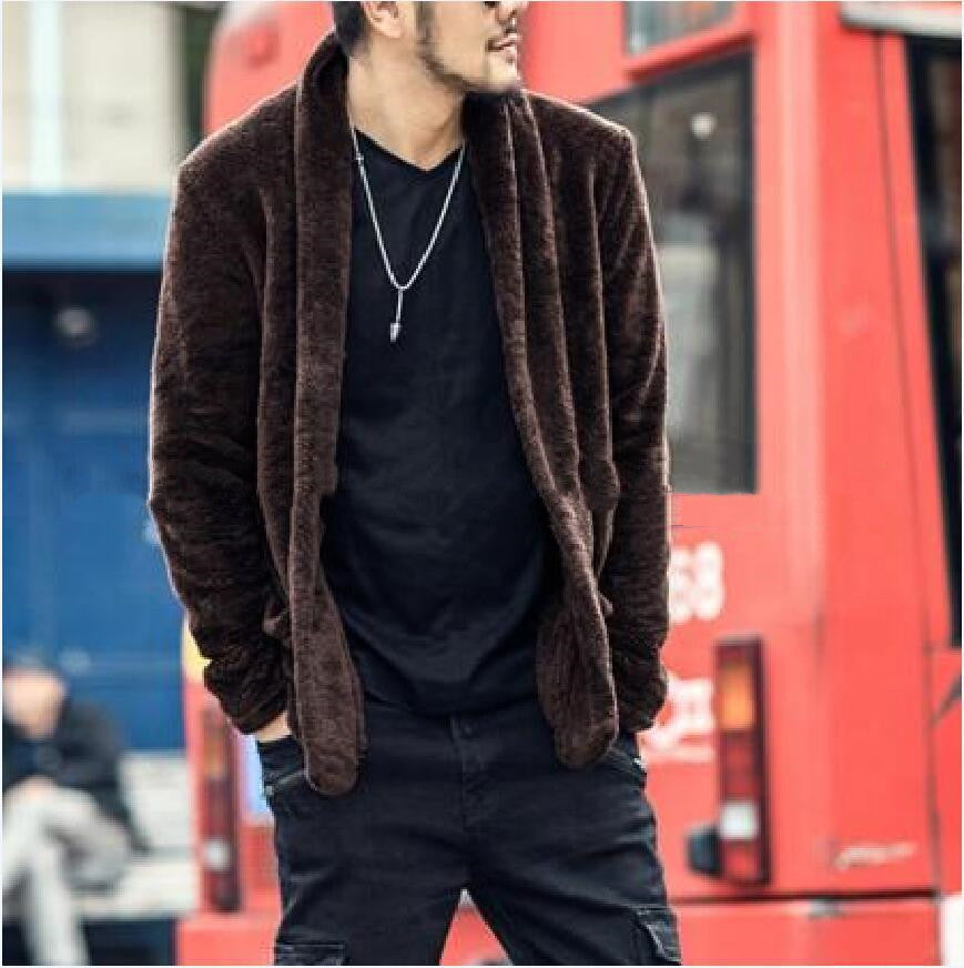 Men's Europe And America Warm Woolen Double Faced Velvet Coat