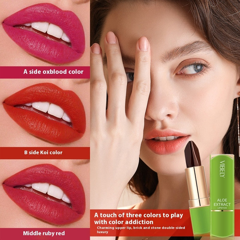 Nourishing Moisturizing Three-color Color-changing Lipstick