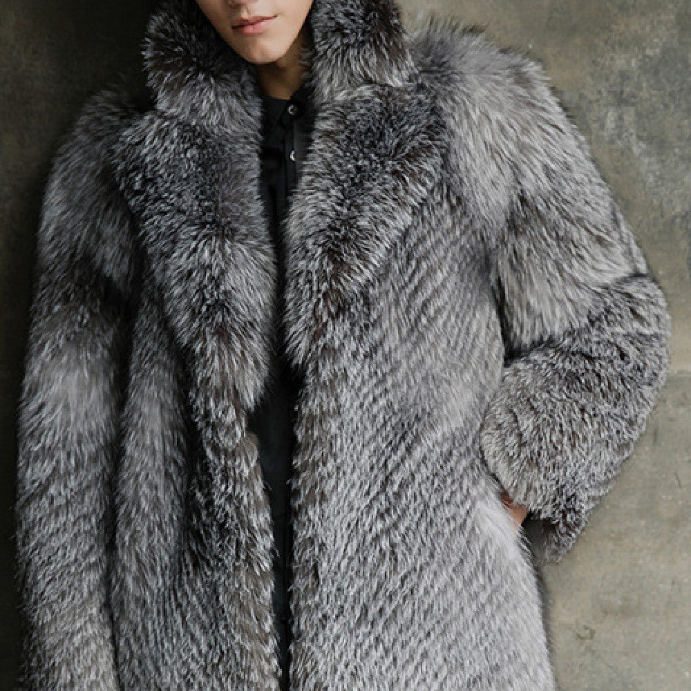 Men's Long Warm Mink Fur Coat