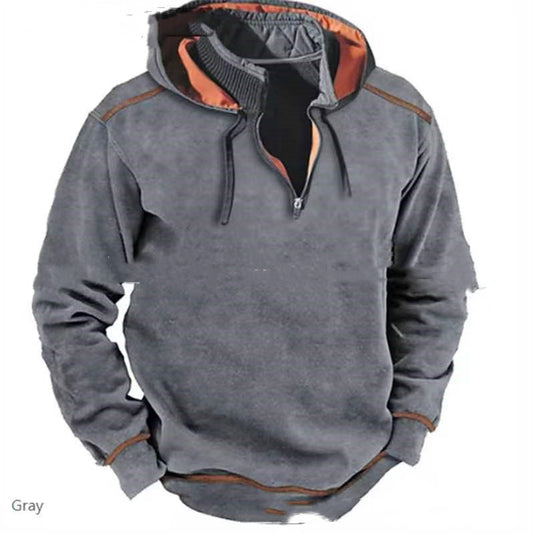 Contrast Color Fashion Men's Hoodie