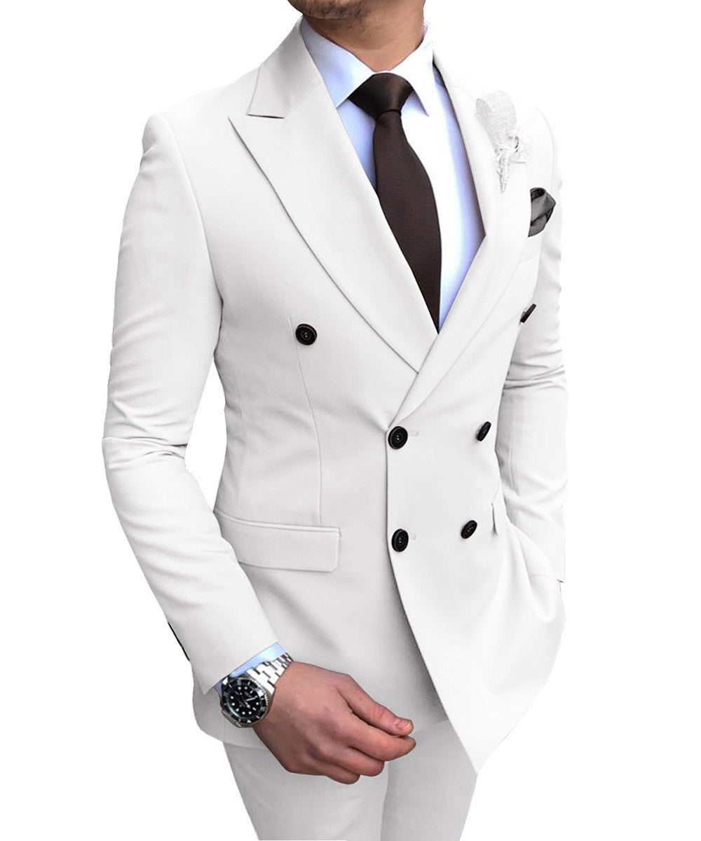 Double Breasted Wedding Groomsman Suit