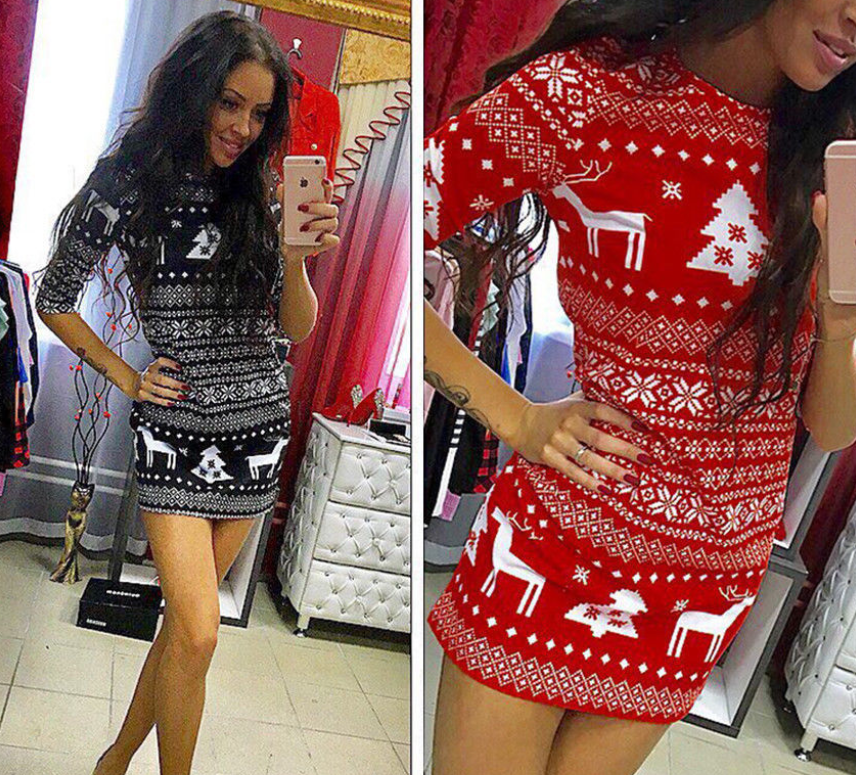 Christmas Sweater Women Christmas Deer Warm Knitted Long Sleeve Sweater Jumper Top Winter Autumn Pullovers Plus Size